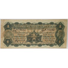 AUSTRALIA 1927 . ONE POUND BANKNOTE . RIDDLE / HEATHERSHAW
